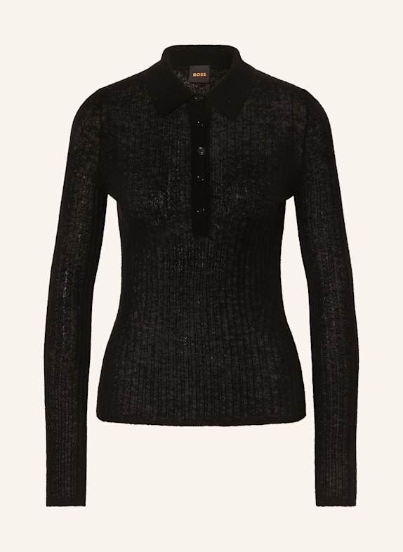 BOSS Knitted polo shirt FUGANEL BLACK