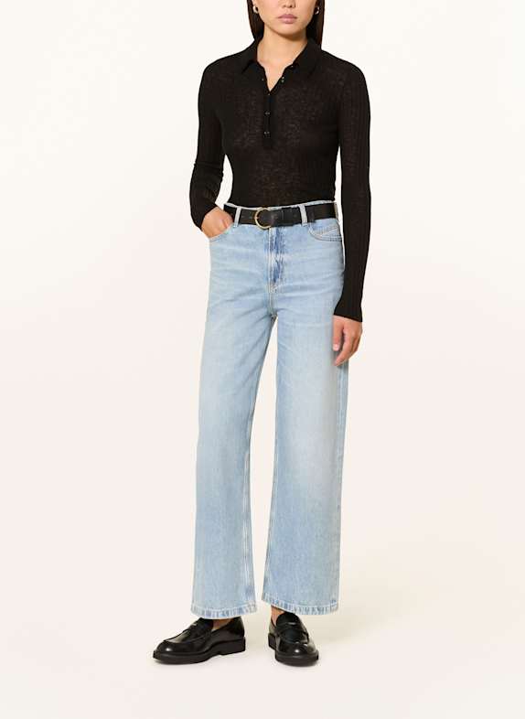 BOSS Gebreid poloshirt FUGANEL ZWART