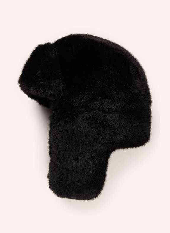 KANGOL Kunstfell-Mütze SCHWARZ