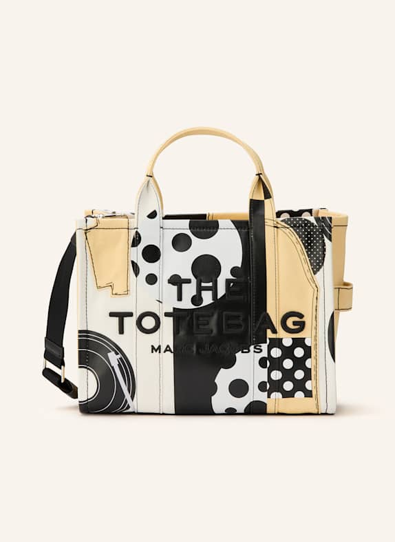 MARC JACOBS Torba shopper THE MEDIUM TOTE BIAŁY/ CZARNY/ JASNOŻÓŁTY