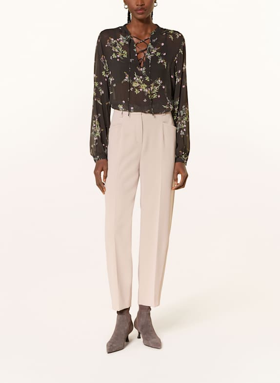 RIANI blouse MARRON FONCÉ / GROEN / ROZE