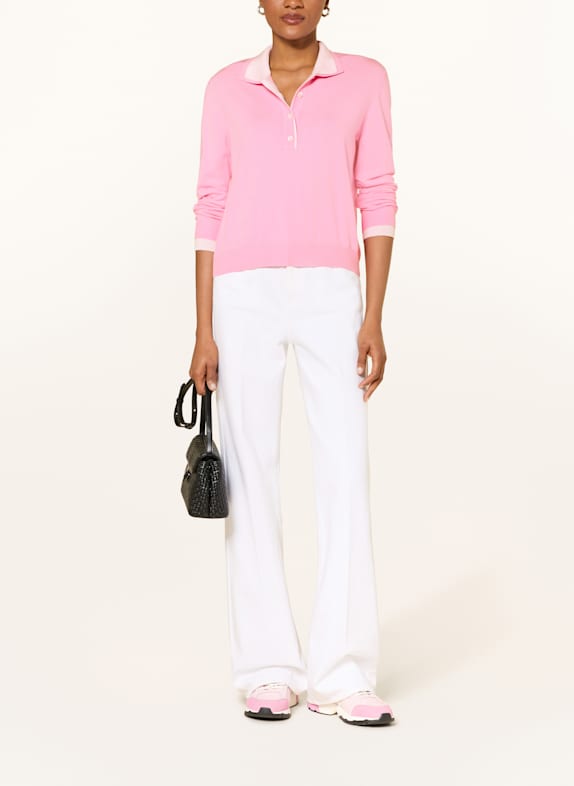 RIANI Gebreid poloshirt ROZE / ROSE CLAIR
