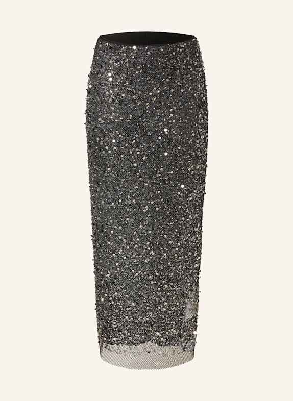 RIANI Meshrock mit Pailletten SCHWARZ / SILBER / CREME