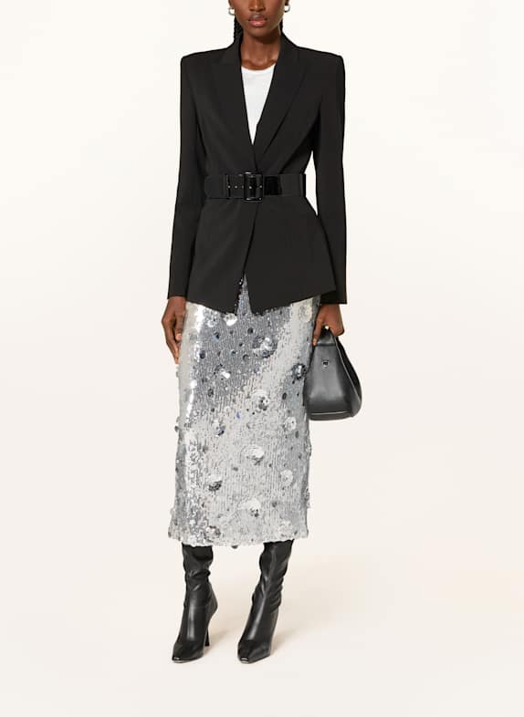RIANI Mesh rok met pailletten ZILVER