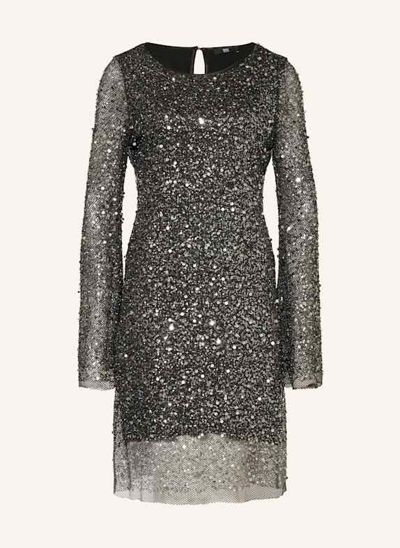 RIANI Meshkleid mit Pailletten SCHWARZ / SILBER