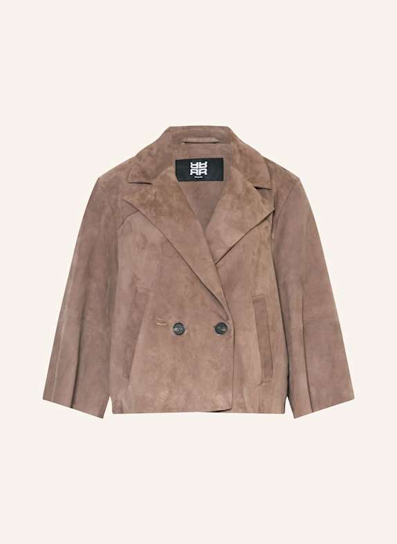 RIANI Lederjacke mit 3/4-Arm DUNKELBRAUN