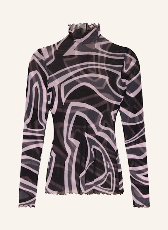 PUCCI Longsleeve aus Mesh SCHWARZ / HELLROSA