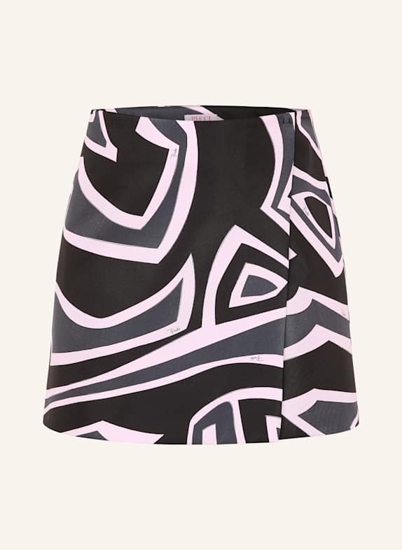 PUCCI Wickelrock aus Seide SCHWARZ / DUNKELGRAU / HELLROSA