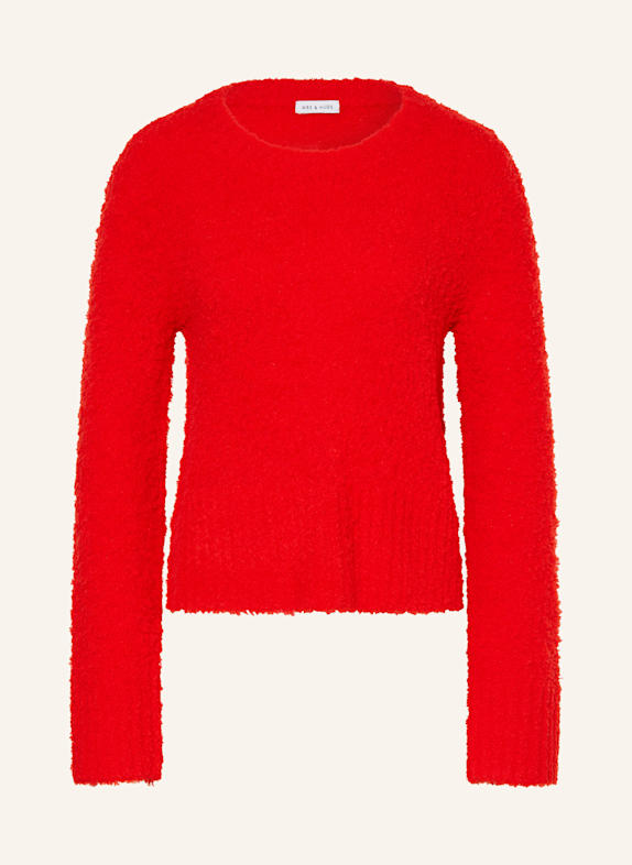 MRS & HUGS Bouclé-Pullover ROT