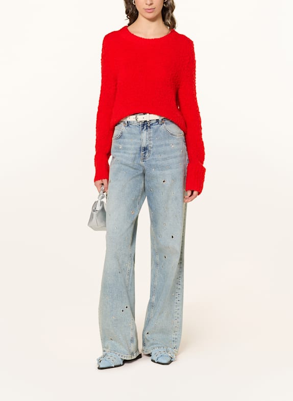 MRS & HUGS Bouclé trui ROOD