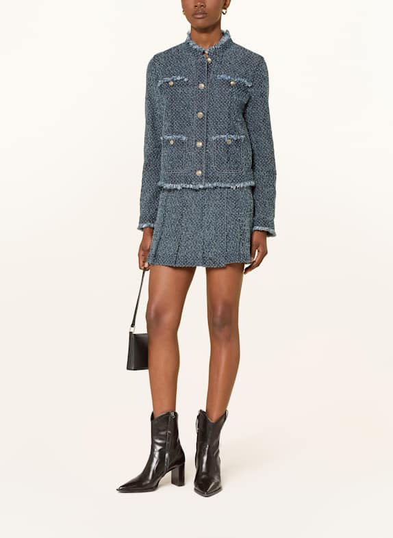 MARC CAIN Tweed jasje met kraag 357 vintage indigo