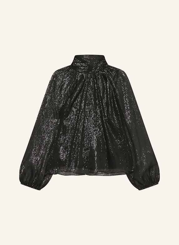 MARC CAIN Schluppenbluse mit Glitzergarn SCHWARZ