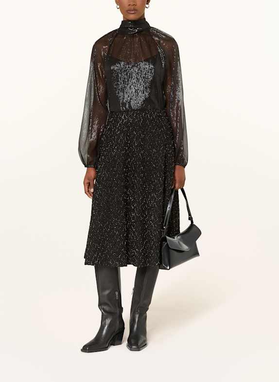 MARC CAIN Rok met glittergaren 900 BLACK