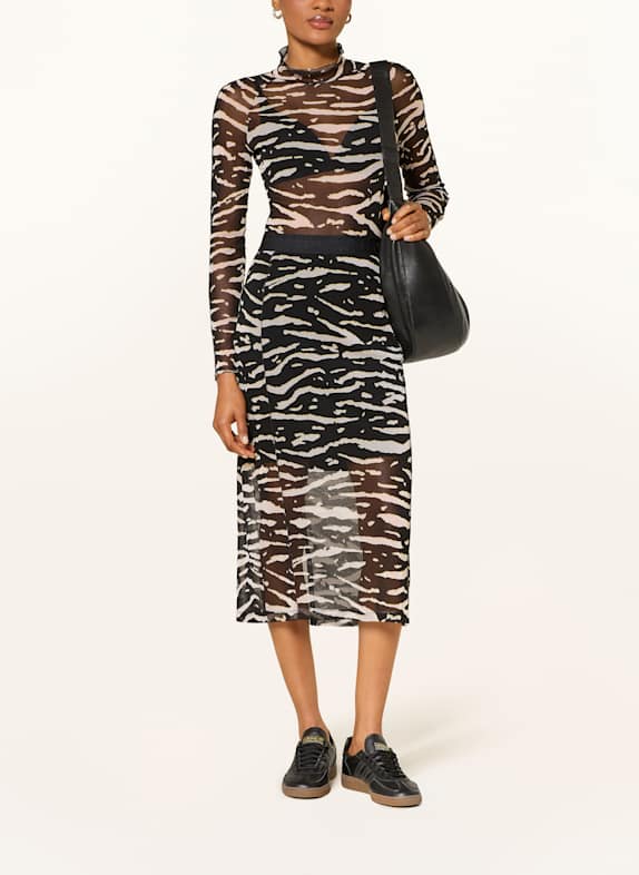 MARC CAIN Mesh-rok WIT / ZWART