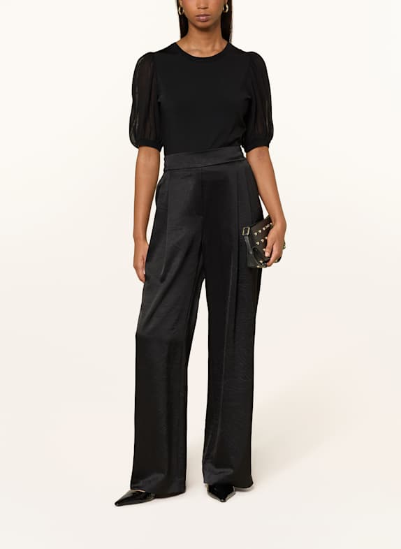 MARC CAIN Marlene-byxor WEDI i satin 900 BLACK