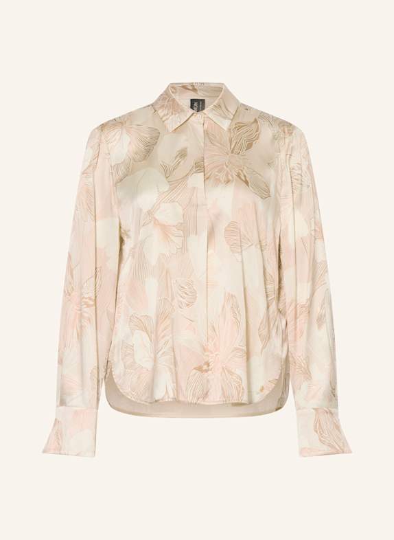 MARC CAIN Schluppenbluse aus Seide mit Schmucksteinbesatz 217 peach beige