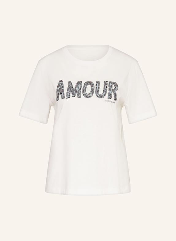 MARC CAIN T-Shirt mit Schmucksteinen WEISS