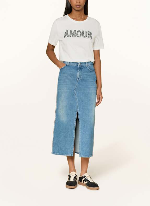 MARC CAIN T-shirt med smykkesten HVID