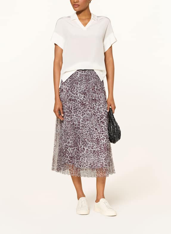 MARC CAIN plissé rok FUCHSIA / ZWART / WIT