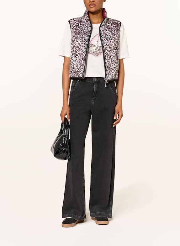 MARC CAIN T-shirt WHITE / BLACK / FUCHSIA