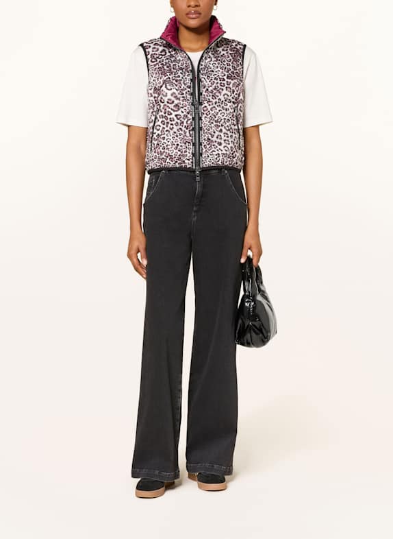 MARC CAIN Gilet matelassé réversible FUCHSIA / BLANC / NOIR