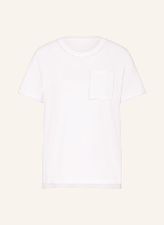 MARC CAIN T-Shirt mit Nieten WEISS