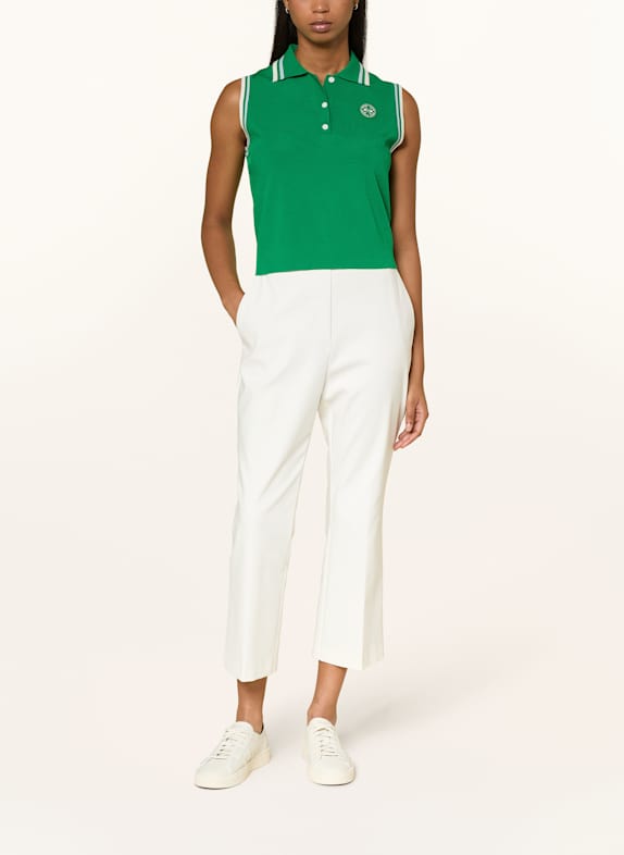 MARC CAIN Gebreid poloshirt 554 bright emerald new