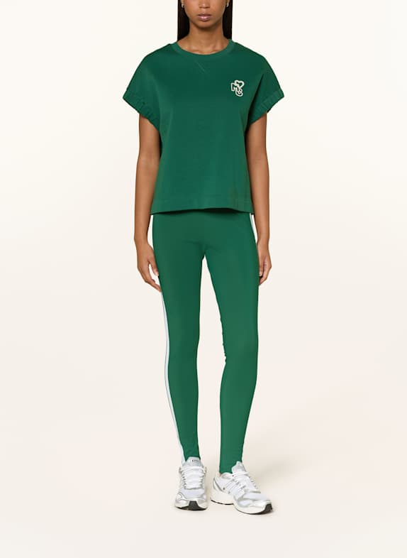 MARC CAIN Leggings met galonstrepen 556 dark jade green