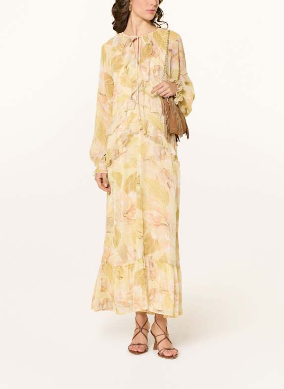 MRS & HUGS Kleid mit Volants ECRU / NUDE / HELLORANGE