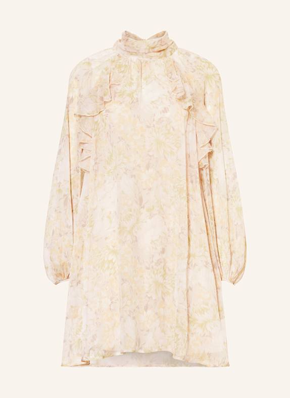 MRS & HUGS Dress with frills ECRU / LIGHT GREEN / LIGHT ORANGE