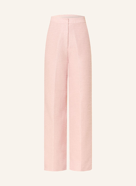 MRS & HUGS Marlenehose aus Tweed mit Glitzergarn ROSÉ