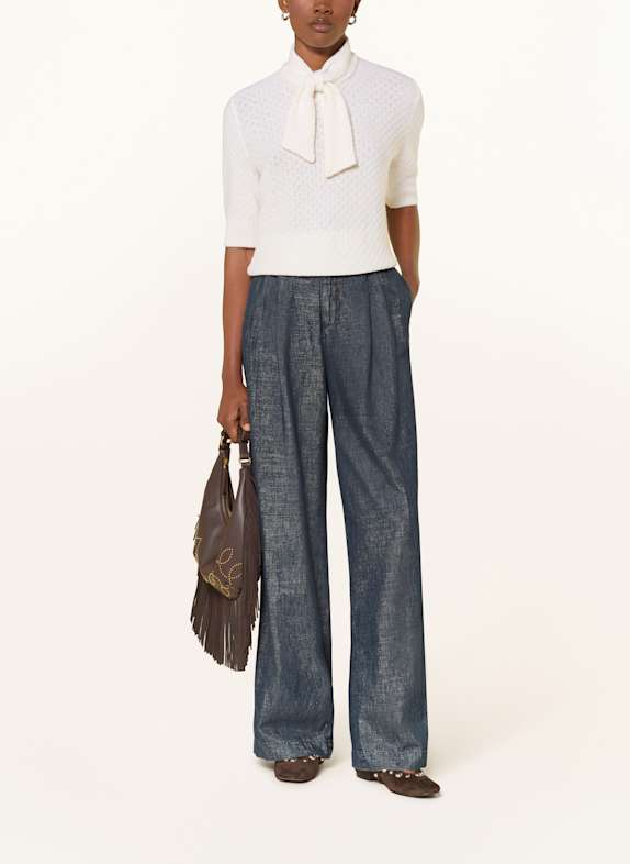 MARC CAIN Wide Leg Jeans WICHITA med glittergarn 354 vintage