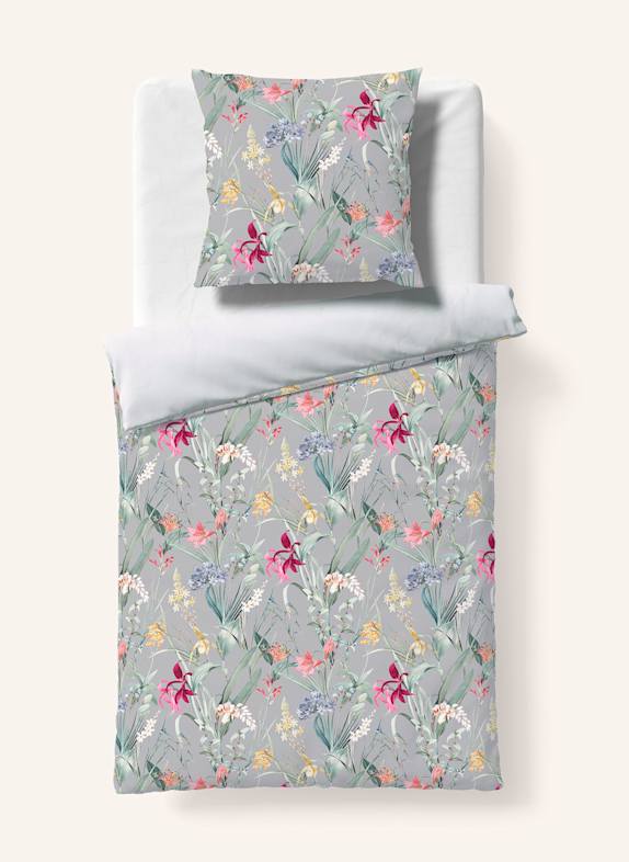 fleuresse Bettwäsche MODERN ELEGANCE BLAUGRAU / HELLGRÜN