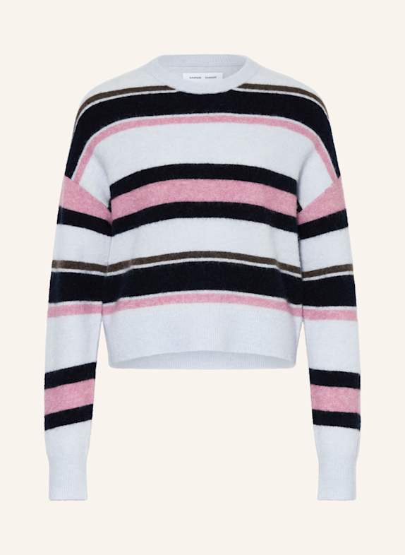 SAMSØE  SAMSØE Svetr SANOURA s alpakou TMAVĚ MODRÁ / TMAVĚ MODRÁ / RŮŽOVÁ