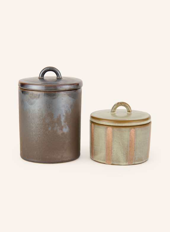 house doctor 2er-Set Aufbewahrungsboxen HDTALLIC DUNKELGRAU/ CAMEL/ CREME