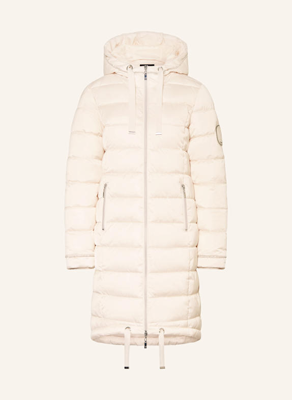 monari Steppmantel mit Glitzergarn und Schmucksteinen CREME