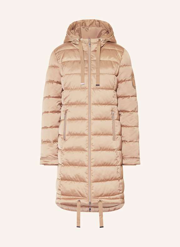 monari Steppmantel mit Glitzergarn und Schmucksteinen CREME