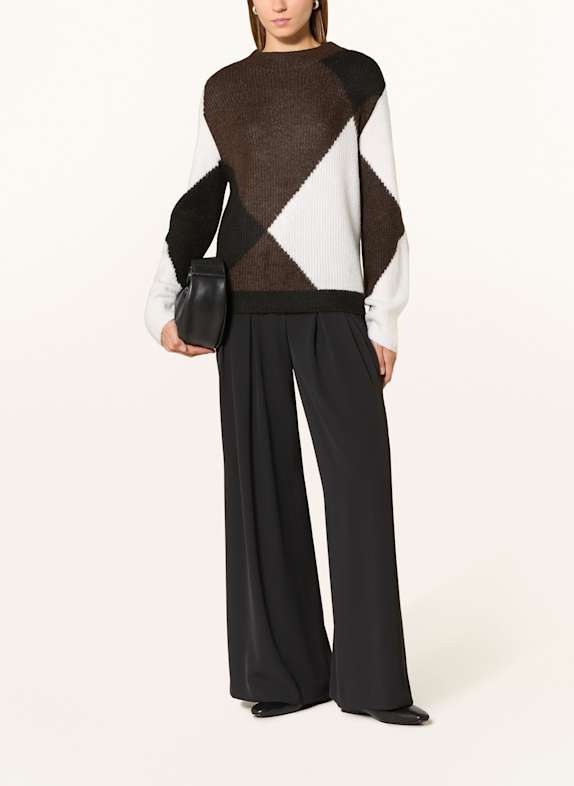 monari Pullover mit Schmucksteinen BRAUN / WEISS / SCHWARZ