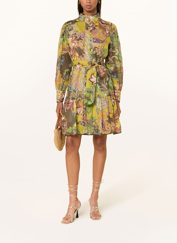 ANNA's Dress with detachable bow tie OLIVE / KHAKI / BROWN