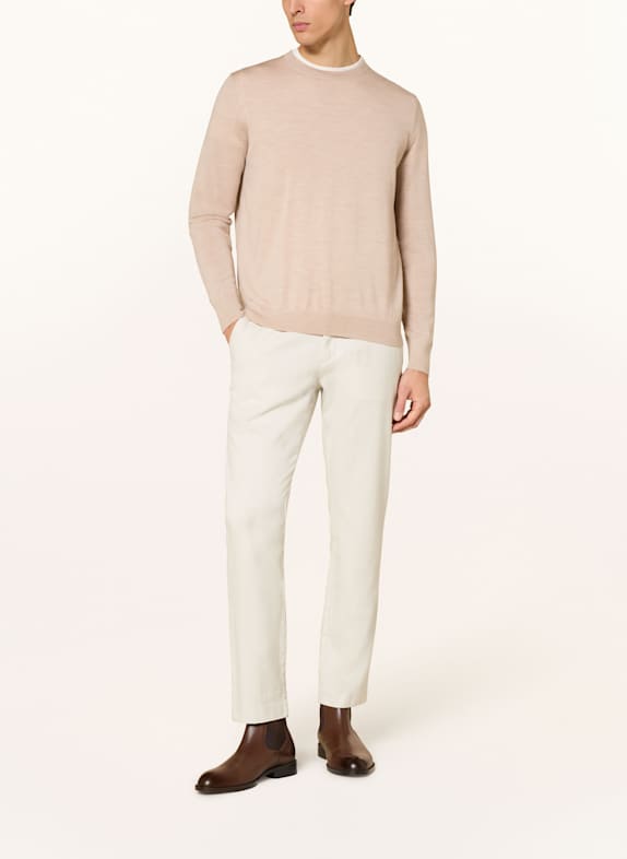 STROKESMAN'S Tröja i merinoull BEIGE