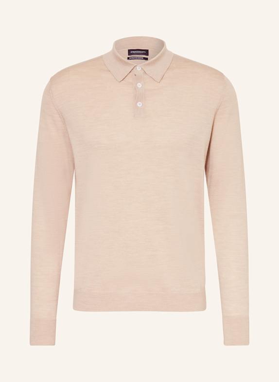 STROKESMAN'S Strick-Poloshirt aus Merinowolle BEIGE