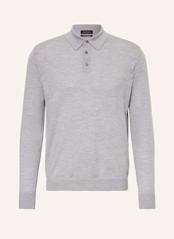 STROKESMAN'S Strick-Poloshirt aus Merinowolle GRAU