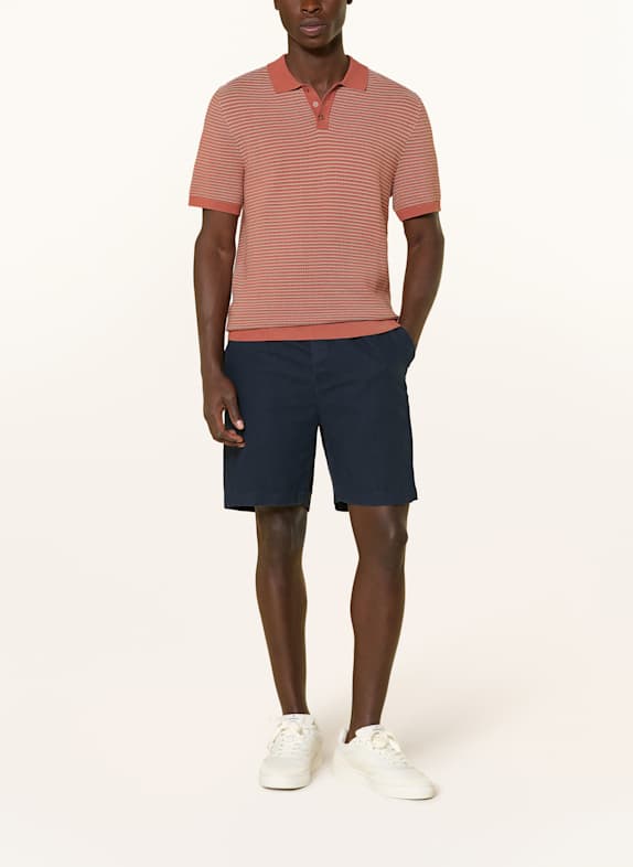 DRYKORN Strikket poloshirt TRITON Regular Fit MØRKEORANGE