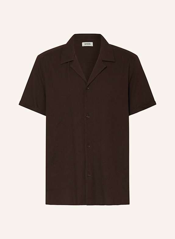 DRYKORN Jacquard resort shirt BIJAN_2 Comfort Fit 1104 braun
