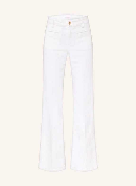 CAMBIO Jeansy flared TESS KREMOWY