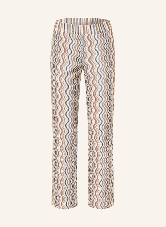 CAMBIO Hose FAITH mit Glitzergarn HELLLILA / BRAUN / CREME