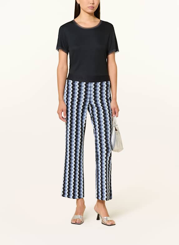CAMBIO Gehaakte broek FAITH DONKERBLAUW / LICHTPAARS / LICHTBLAUW