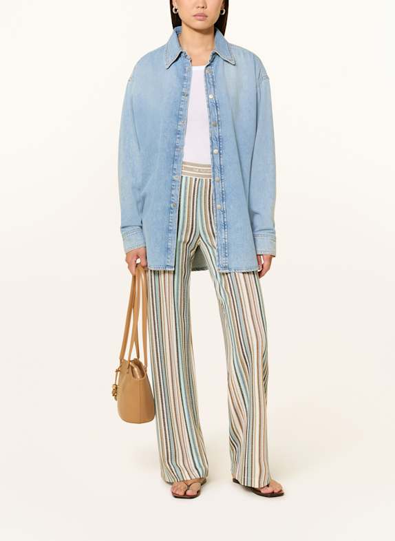 CAMBIO Broek ALLISON met glittergaren BRUIN / MINT / LICHTBLAUW