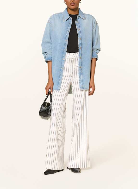 CAMBIO Marlene-broek ADRIENNE met linnen WIT / BRUIN