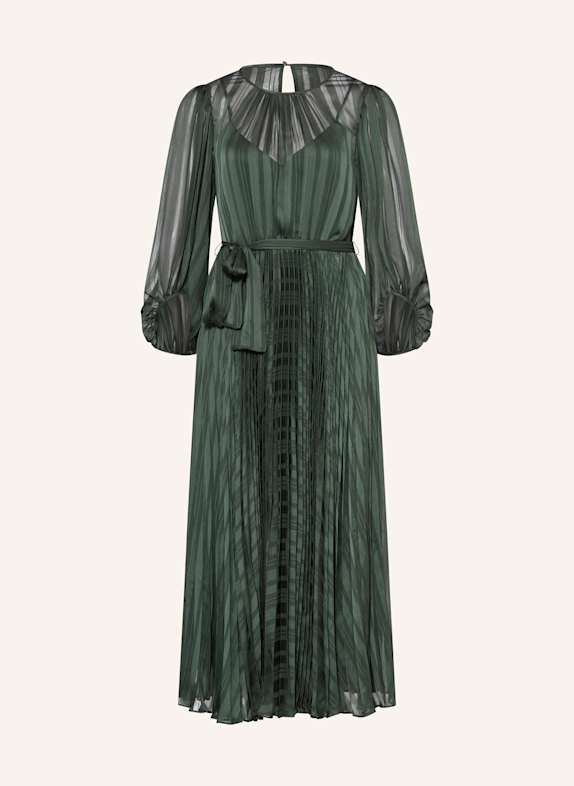 Phase Eight Kleid LUCIE mit Plissees und 3/4-Arm DUNKELGRÜN
